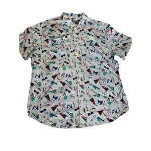 Edgar & Ash Shirt Men's 2XL Short Sleeve All Over Print Button Down Summer